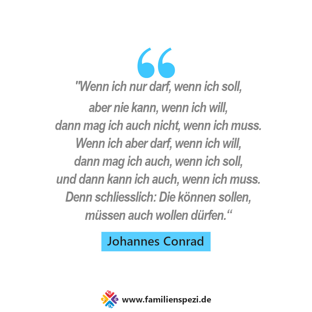 Wenn ich nur darf, wenn ich soll, aber nie kann, wenn ich will
